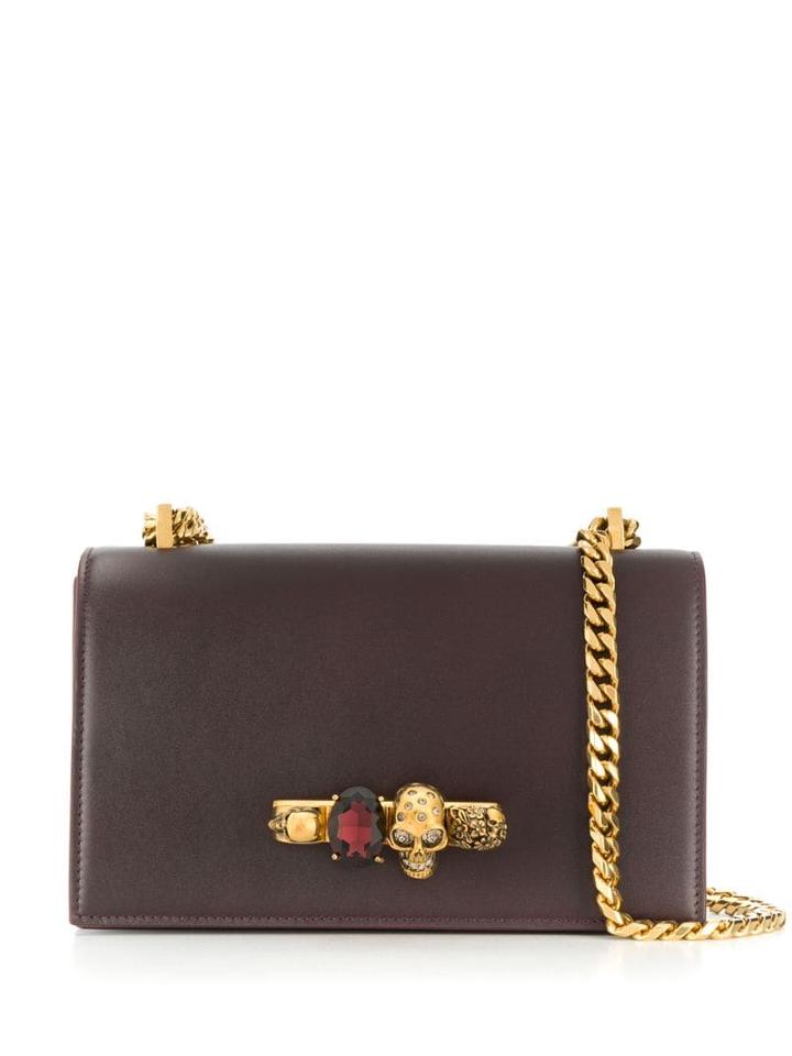 Alexander Mcqueen Skull Knuckle Duster Bag - Purple
