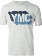 Ymc Logo Print T-shirt, Men's, Size: Xl, Grey, Cotton