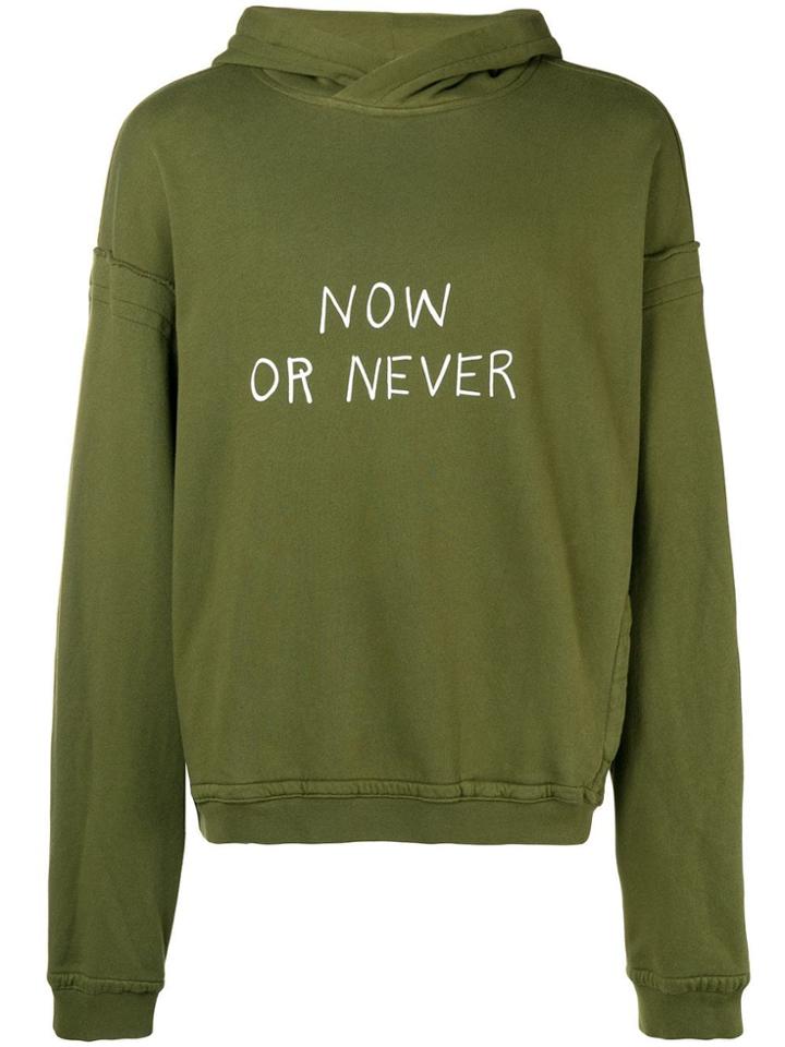 Haider Ackermann Now Or Never Print Hoodie - Green