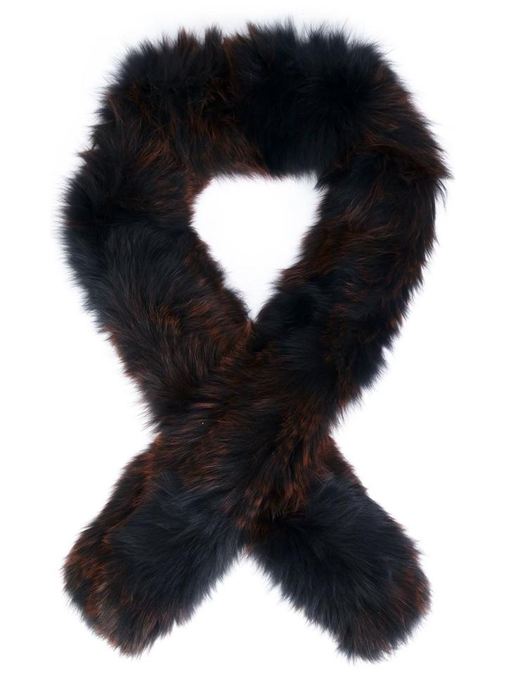 Derek Lam 10 Crosby Fox Fur Scarf, Women's, Black, Fox Fur