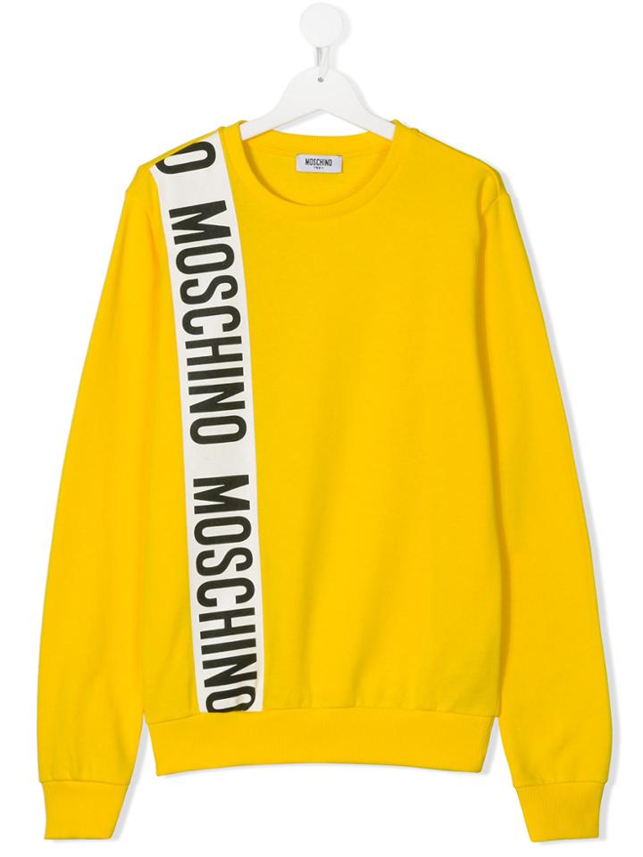 Moschino Kids Logo Print Sweater - Yellow & Orange