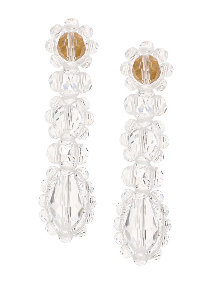 Simone Rocha Triple Drop Earrings - White