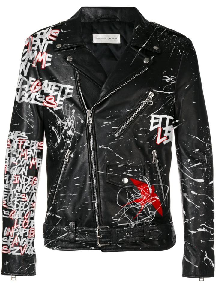 Faith Connexion Customizable Men's Leather Jacket - Black