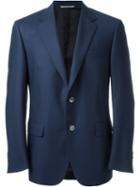 Canali Two Button Blazer, Men's, Size: 54, Blue, Cupro/wool