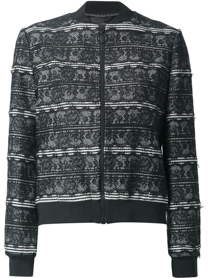 Talie Nk Lace Bomber Jacket, Women's, Size: G, Black, Silk/acrylic/polyester/virgin Wool