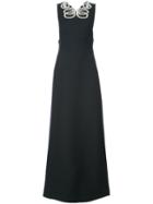 Fendi Double Bow Pearl Beaded Gown - Black