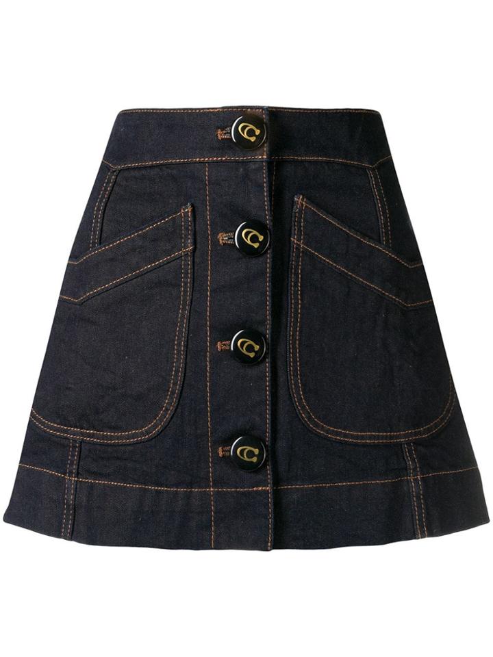 Coach Denim A-line Skirt - Blue