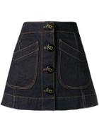 Coach Denim A-line Skirt - Blue