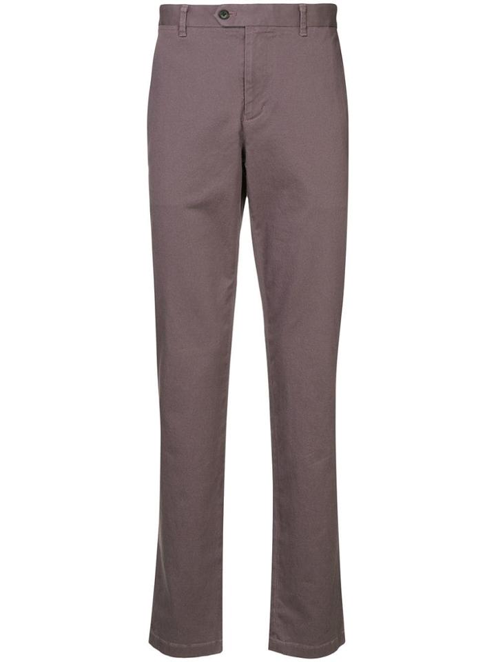 D'urban Slim-fit Trousers - Pink & Purple
