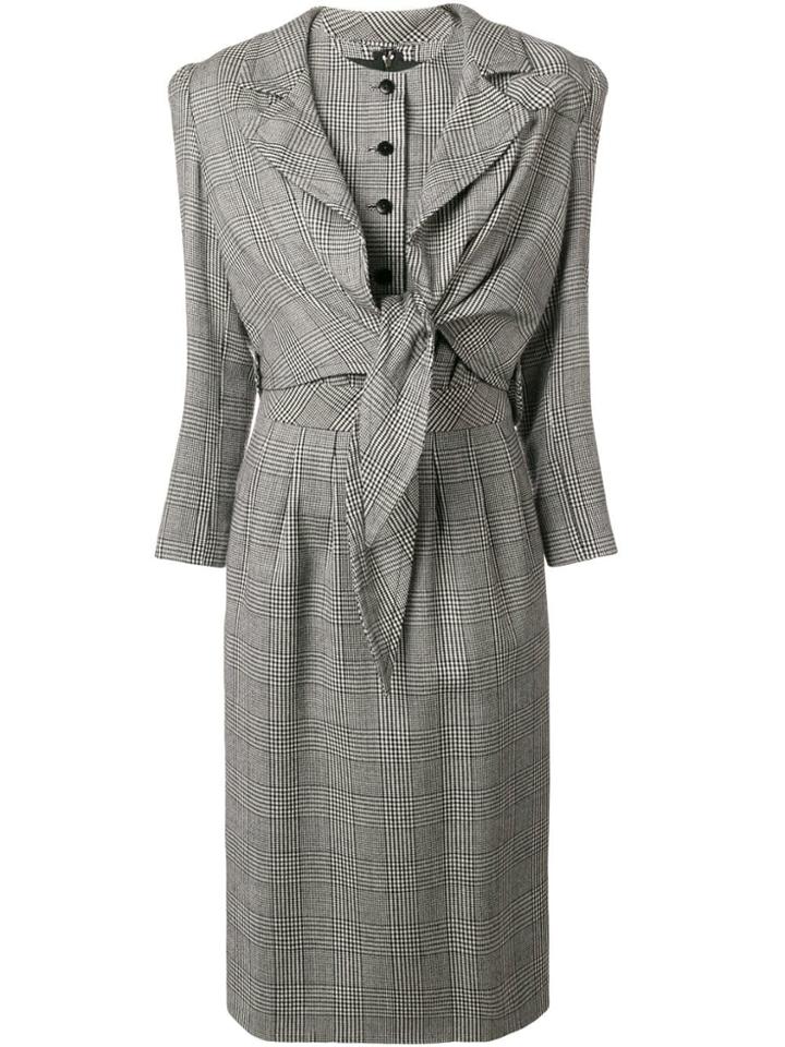William Vintage 1965 Patterned Blazer Dress - Black