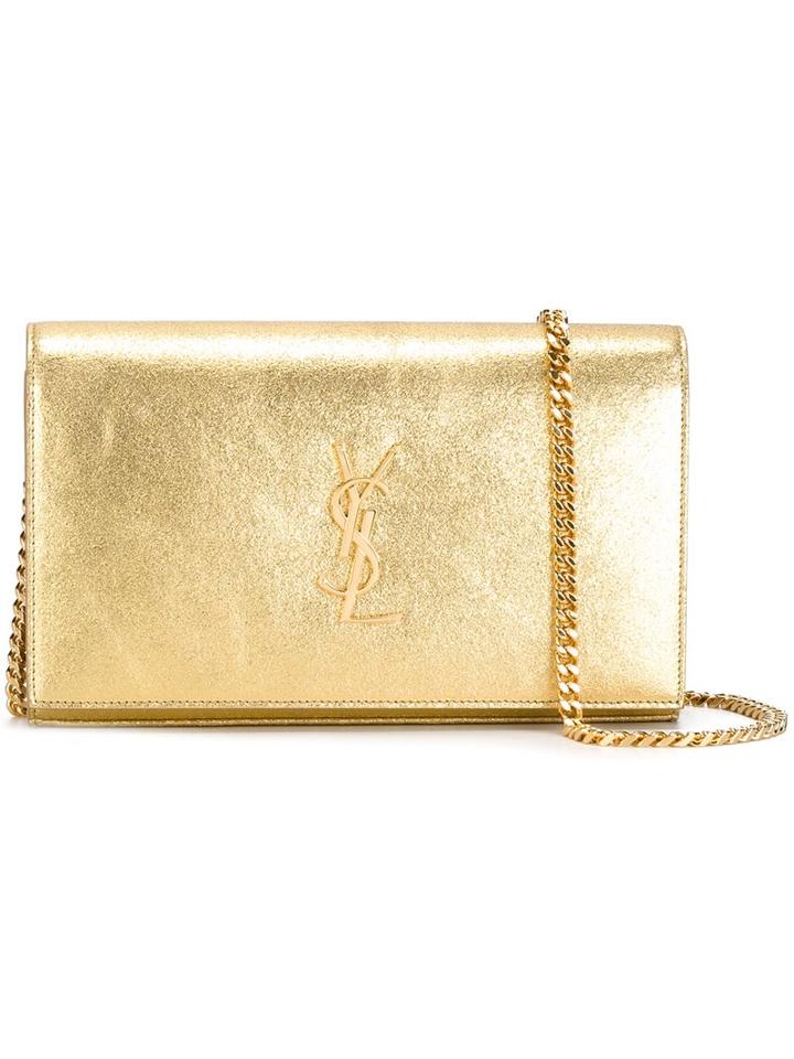 Saint Laurent 'monogram' Chain Wallet, Women's, Grey