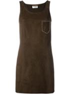Saint Laurent Suede Dress, Women's, Size: 36, Brown, Goat Skin/silk