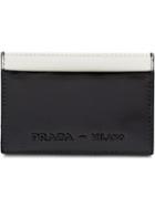 Prada Brushed Leather Credit Card Holder - Black