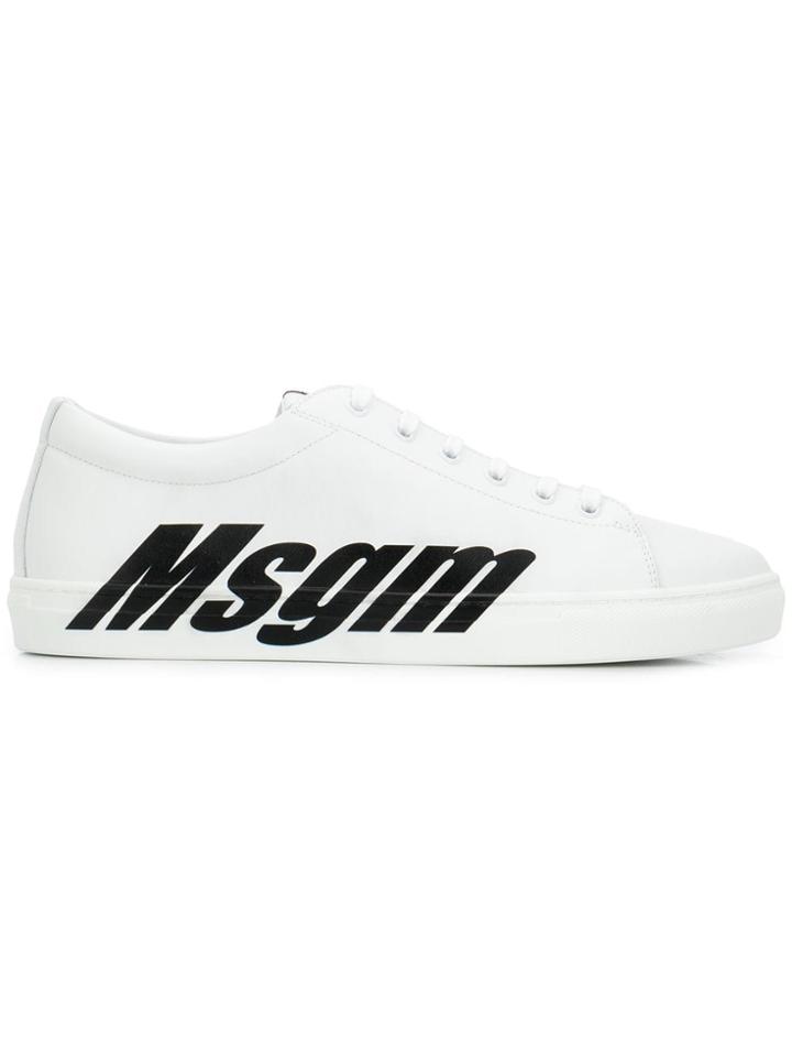 Msgm Contrast Logo Sneakers - White