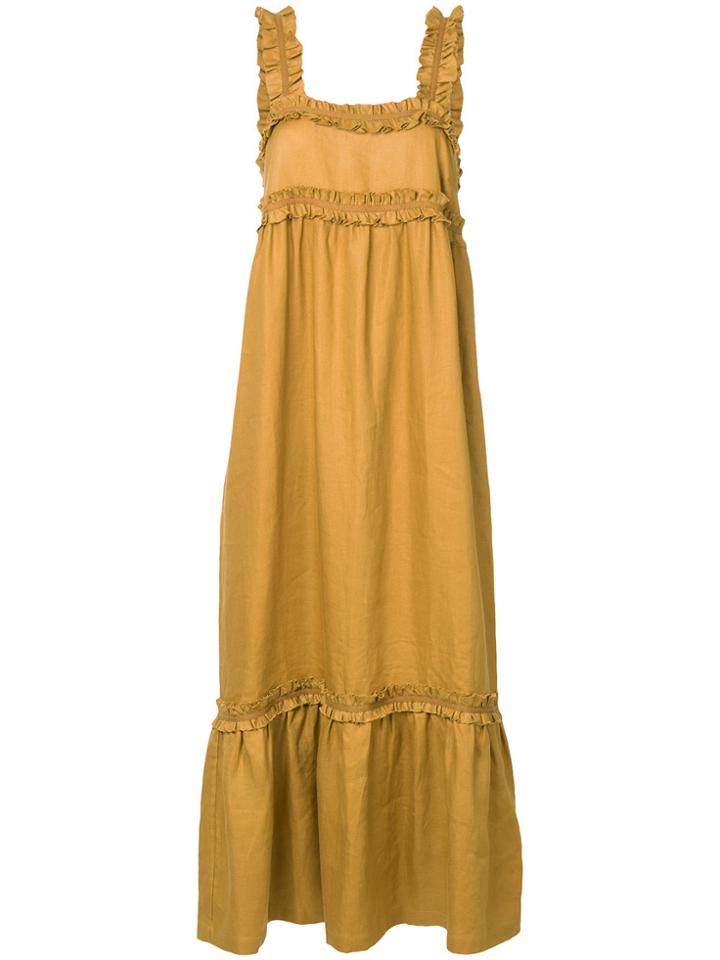 Lee Mathews Peyten Apron Dress - Yellow & Orange