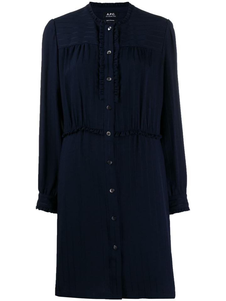 A.p.c. Striped Shirt Dress - Blue