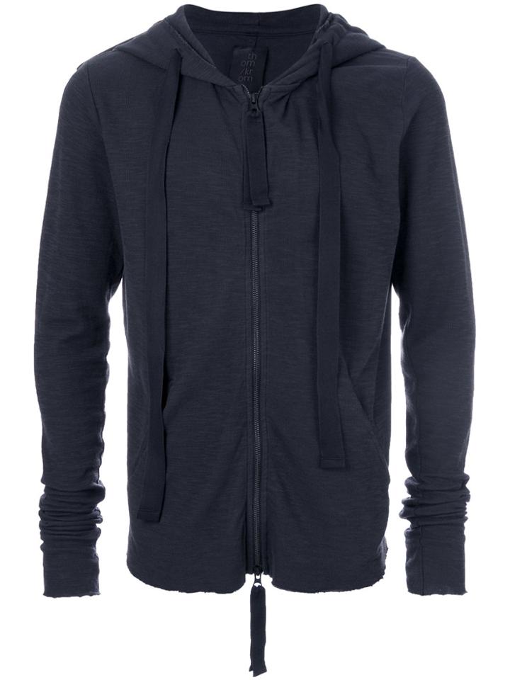 Thom Krom Slim-fit Zipped Hoodie - Blue
