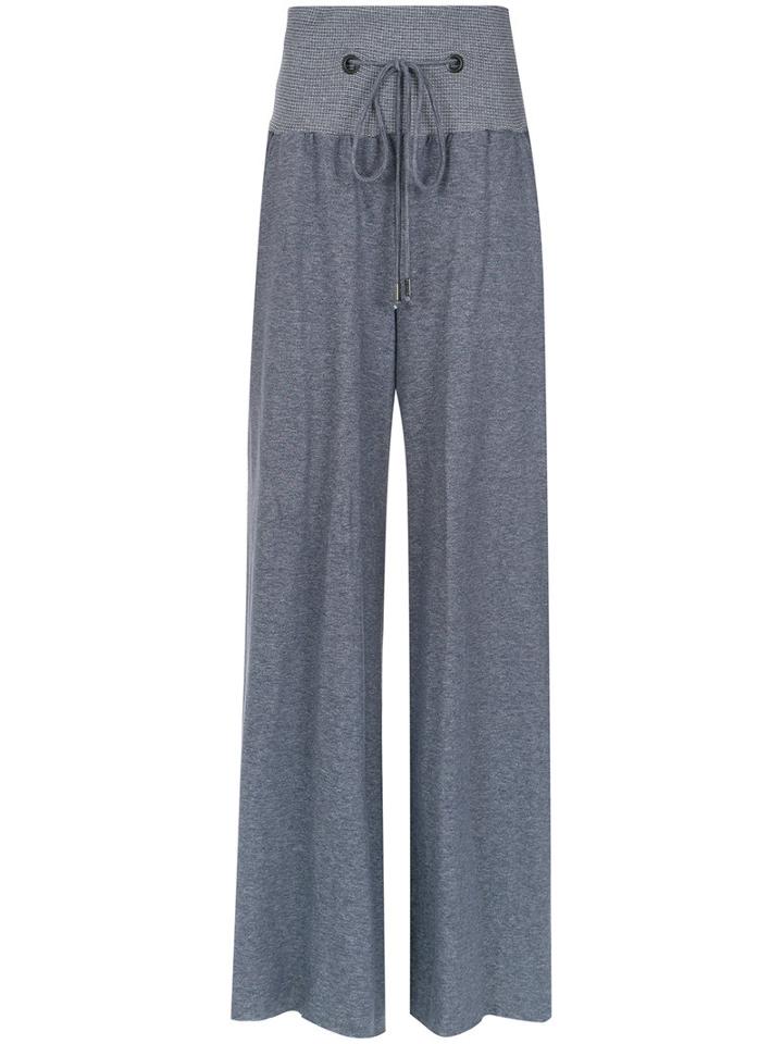Giuliana Romanno - Wide Trousers - Women - Cotton/polyester - G, Blue, Cotton/polyester
