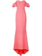 Safiyaa London Off Shoulder Gown, Women's, Size: 38, Pink/purple, Elastodiene/polyester