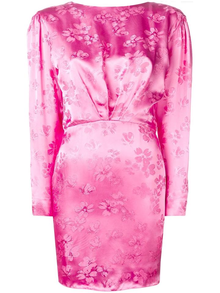 Attico Open Back Floral Dress - Pink