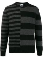 Les Hommes Urban Different Stripes Jumper - Black