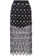 Fleur Du Mal - Galaxy Pencil Skirt - Women - Silk - 8, Black, Silk