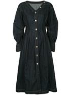 Le Ciel Bleu Denim V-neck Dress - Blue