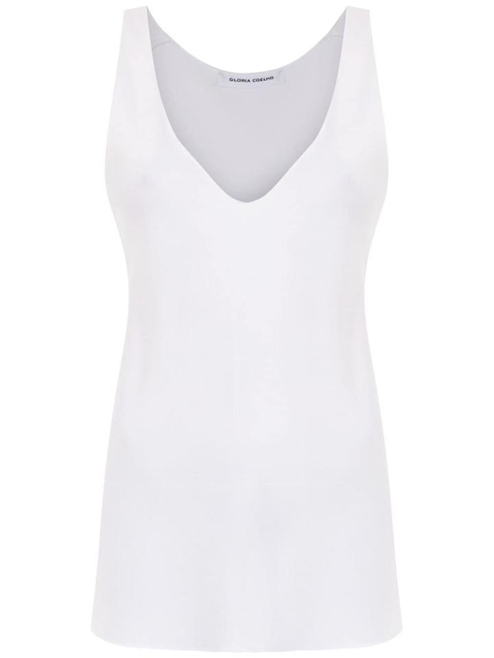 Gloria Coelho V Neck Tank Top - White