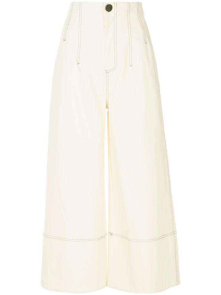 Sea High Waist Palazzo Trosuers - White
