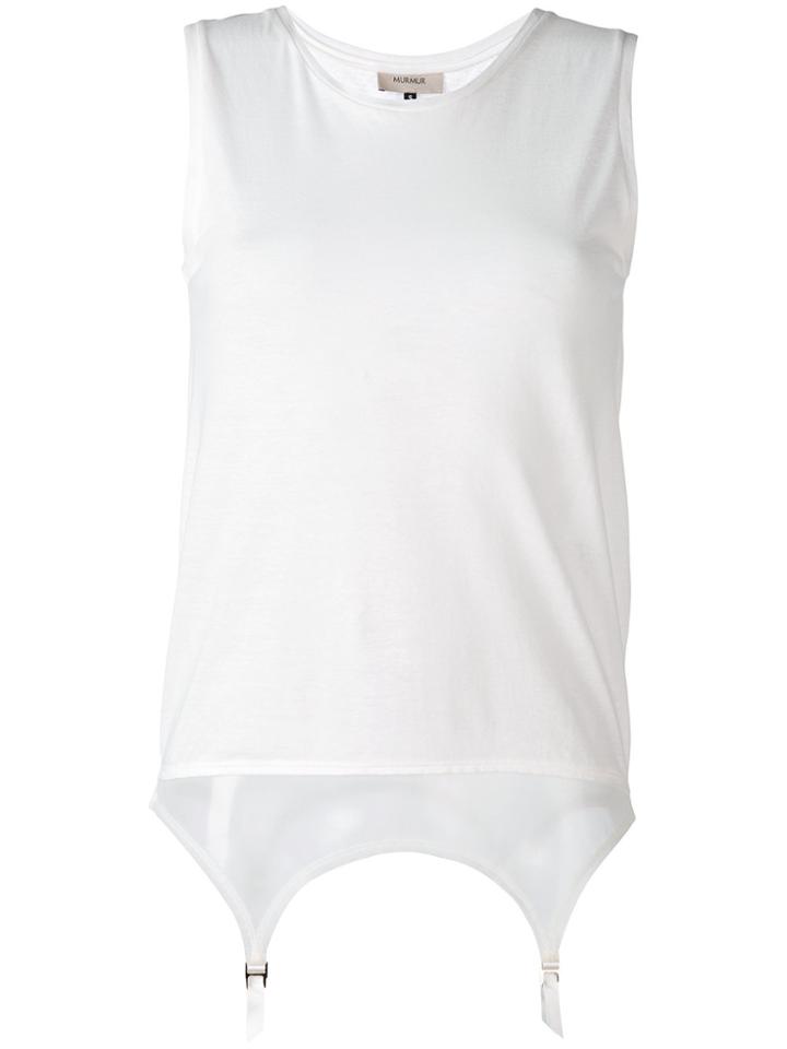 Murmur Strip Tank Top - White