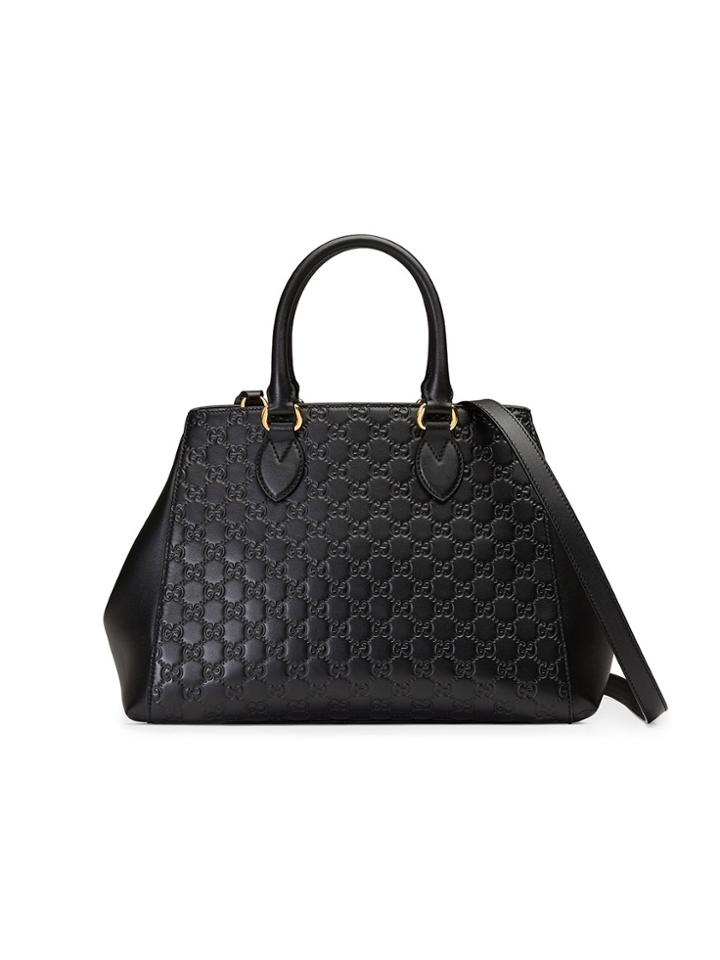 Gucci Soft Gucci Signature Top Handle Bag - Black