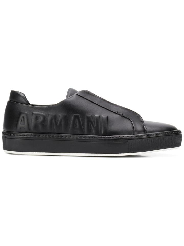 Giorgio Armani Slip-on Low Top Sneakers - Black