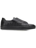 Giorgio Armani Slip-on Low Top Sneakers - Black
