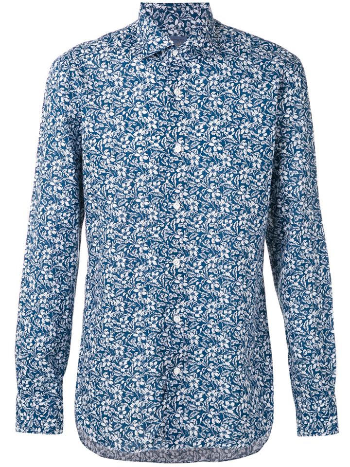 Barba Paisley Print Shirt - Blue