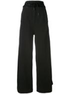 Off-white - Drawstring Palazzo Trousers - Women - Cotton/polyester - M, Black, Cotton/polyester