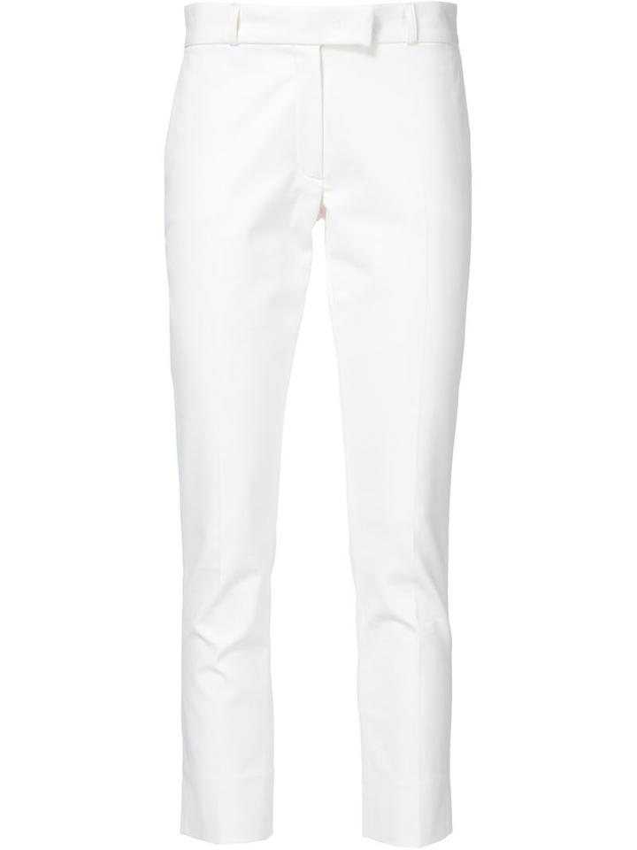 Joseph Cropped Slim Fit Trousers, Women's, Size: 44, White, Cotton/viscose/spandex/elastane