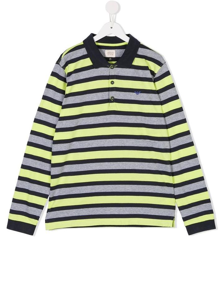 Armani Junior Striped Polo Shirt, Boy's, Size: 16 Yrs