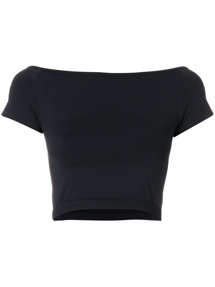 Helmut Lang Cropped Off-shoulder Top - Black