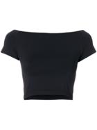 Helmut Lang Cropped Off-shoulder Top - Black