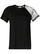 Nº21 Lace Sleeve T-shirt - Black