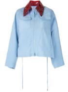 Nº21 Transparent Contrast Collar Shirt Jacket - Blue