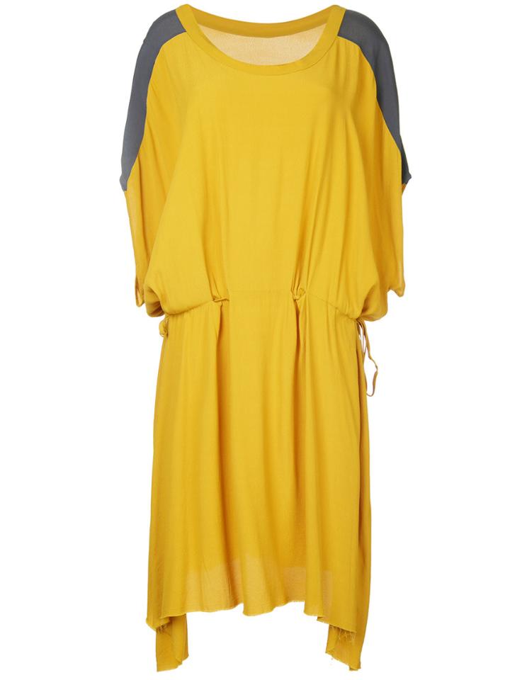 Zambesi Colour-block Flared Dress - Yellow & Orange