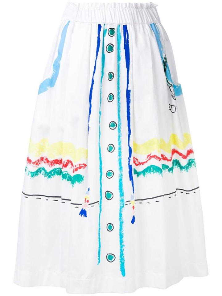 Mira Mikati Graphic Full Skirt - White