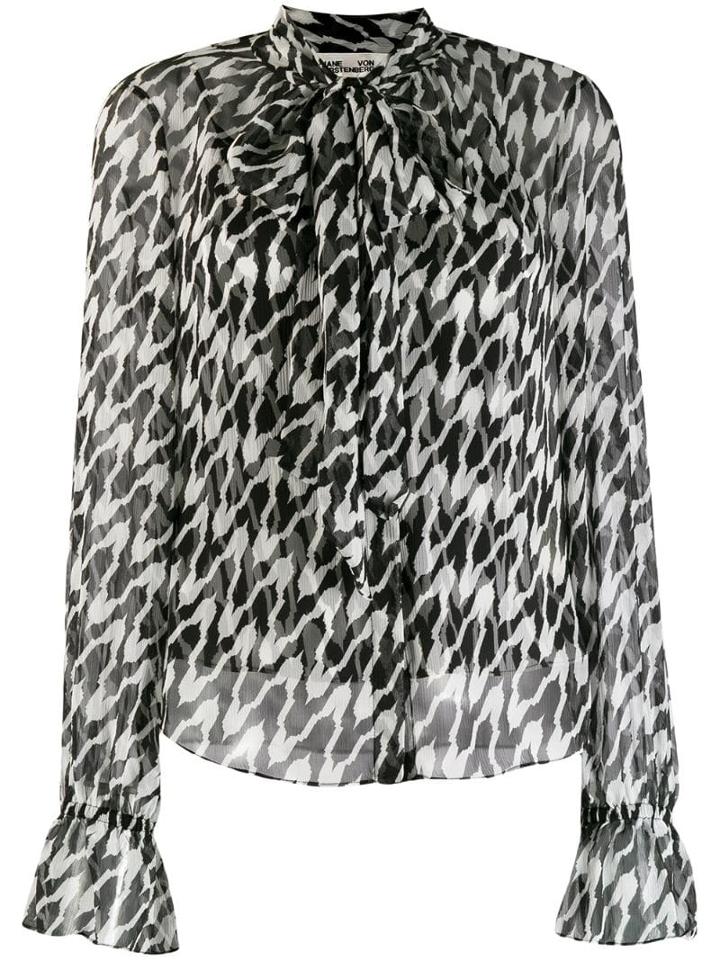 Diane Von Furstenberg Two-tone Blouse - Black