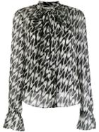 Diane Von Furstenberg Two-tone Blouse - Black