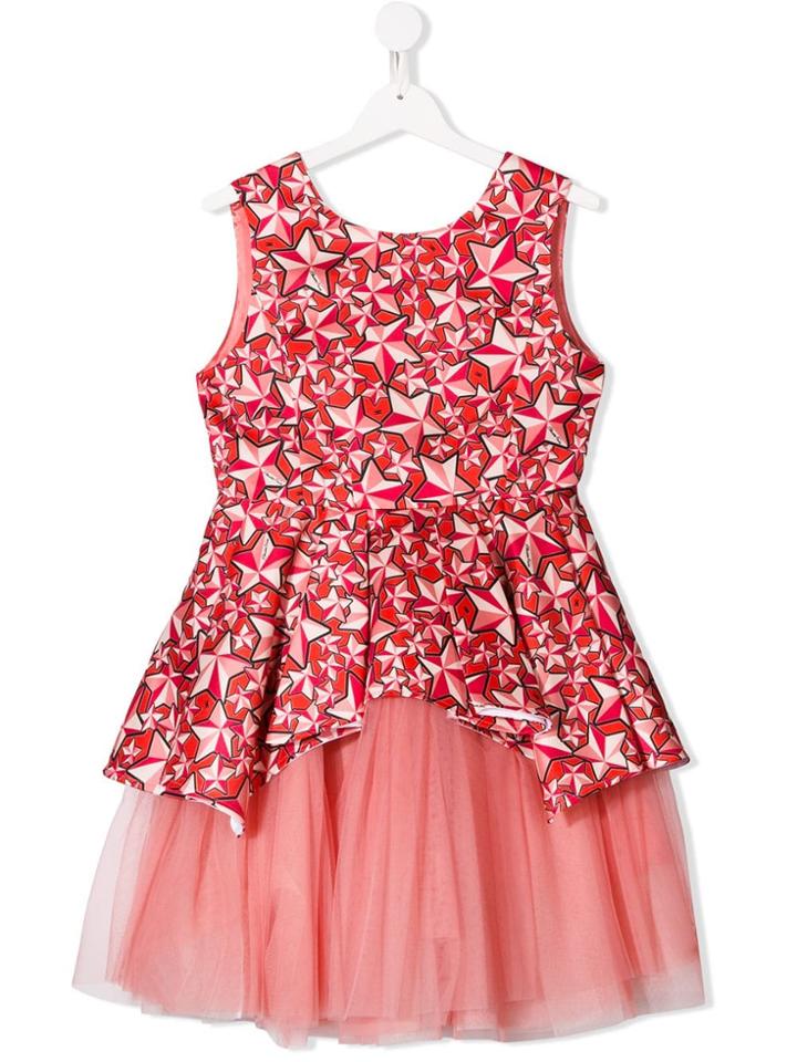 Elisabetta Franchi La Mia Bambina Star Print Dress - Pink