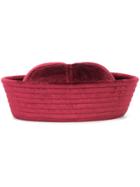 Valas Velvet Panelled Hat - Red