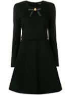 Emporio Armani Bow Ribbon Detail Skater Dress - Black