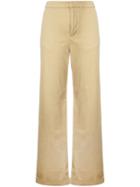 Estnation - High-waisted Trousers - Women - Cotton/polyurethane - 38, Brown, Cotton/polyurethane