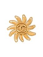 Chanel Vintage Sun Motif Cc Brooch - Metallic
